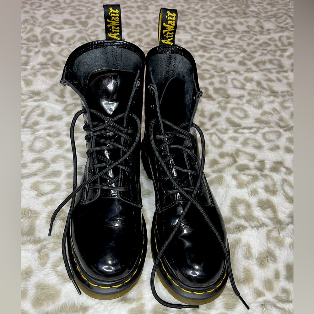 Size 8 Dr. Martens Women’s 1460 Patent Black Leather boots.